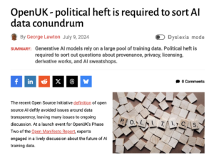 Diginomica reports ‘OpenUK – political heft is required to sort AI data conundrum’