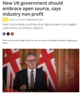 ITPro reports ‘New UK government should embrace open source, says industry non-profit’