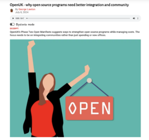 Diginomica reports ‘OpenUK – why open source programs need better integration and community’