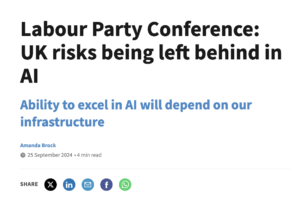 Computing reports Labour Party Conference: UK risks being left behind in AI