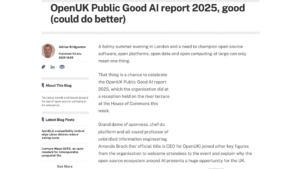 OpenUK’s latest AI Openness Update is featured by Computer Weekly’s Adrian Bridgwater