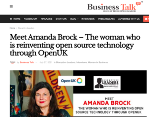 Business Talk on meeting “Amanda Brock – The woman who is reinventing open source technology through OpenUK”