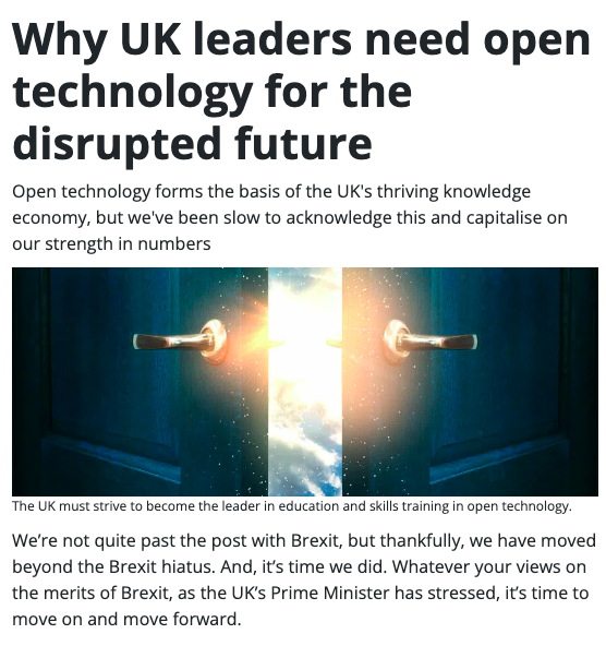 Why UK leaders need open technology for the disrupted future