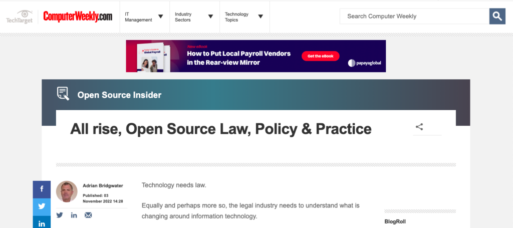 All rise, Open Source Law, Policy & Practice