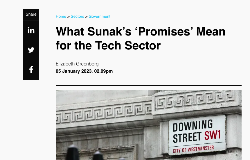 What Sunak’s ‘Promises’ Mean for the Tech Sector