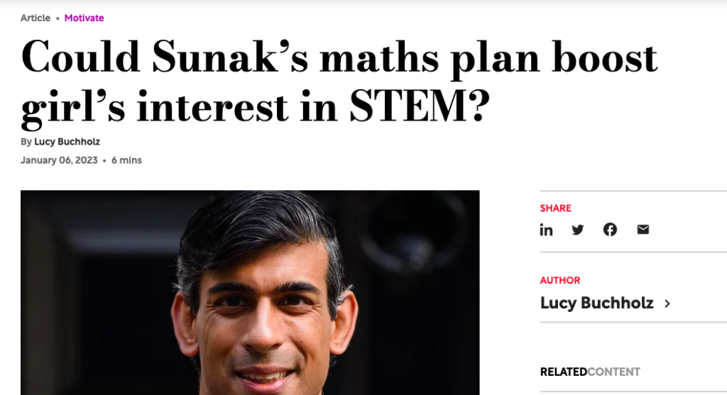 Could Sunak’s maths plan boost girl’s interest in STEM?