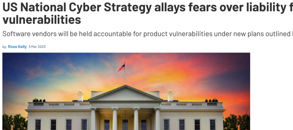 US National Cyber Strategy allays fears over liability for open source vulnerabilities