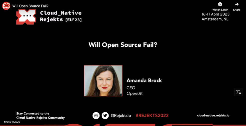 Cloud Native Rejekts, Talk, “Will Open Source Fail?”, Amsterdam
