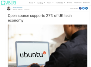 UKTN reports on OpenUK report launch, with 27% UK Tech GVA from open source