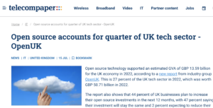 Telecompaper reports Open source accounts for quarter of UK tech sector – OpenUK