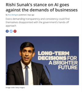 Rishi Sunak’s stance on AI goes against the demands of businesses but are the right approach says Amanda Brock, CEO of OpenUK